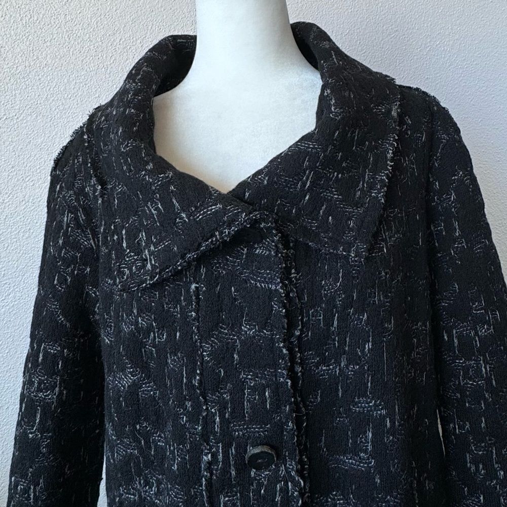 Transit Par Such Black Duster Cardigan Large Collar Pockets Sweater Size Small - Picture 3 of 9